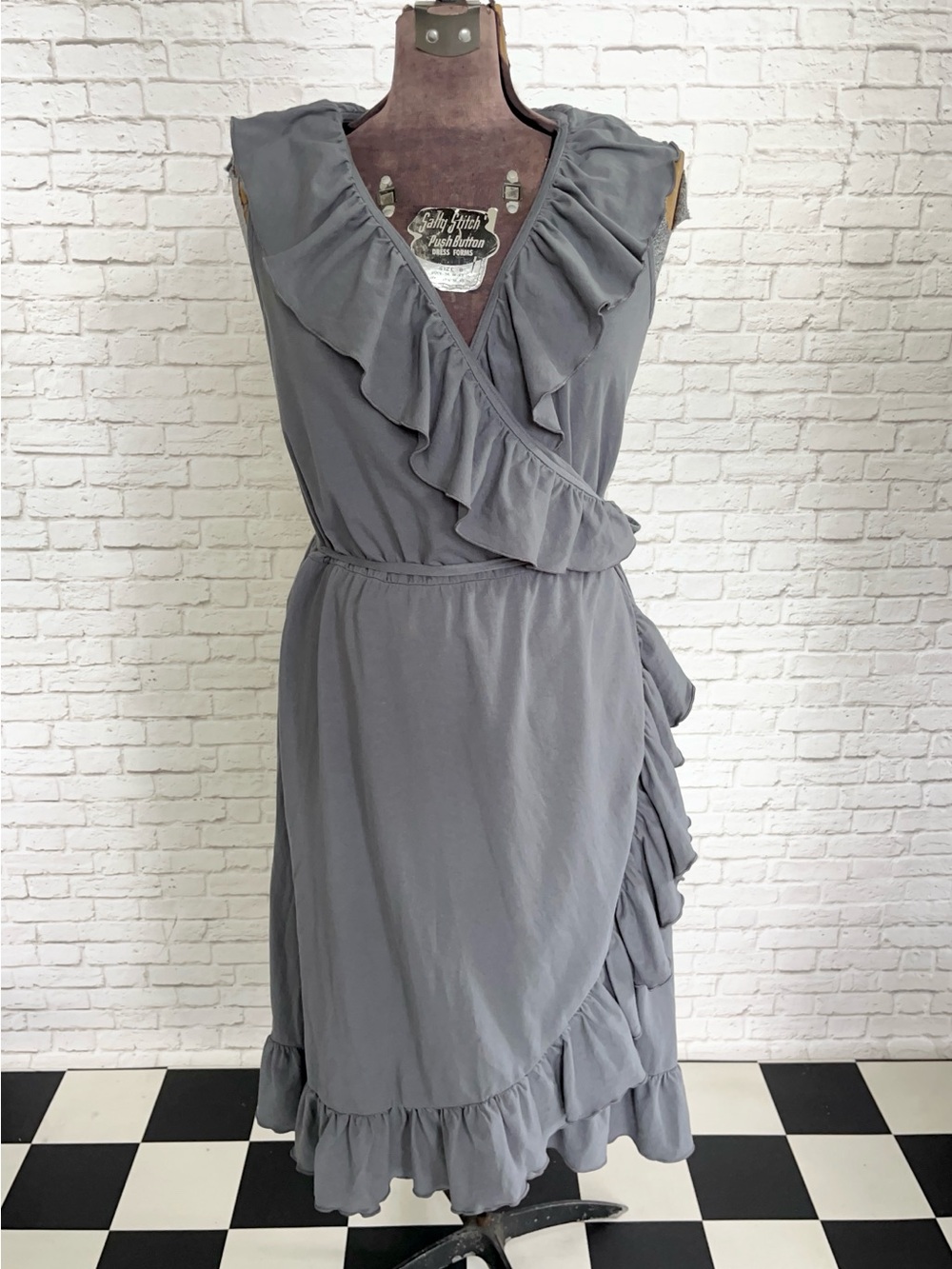 Hanna Andersson Gray Ruffle Sleeveless Wrap Dress